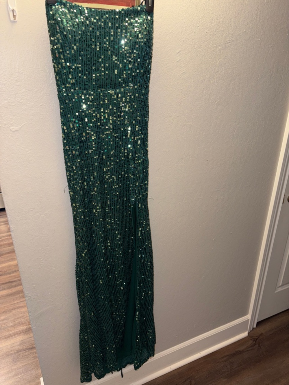 Emerald Green Sequin Slip Dress
